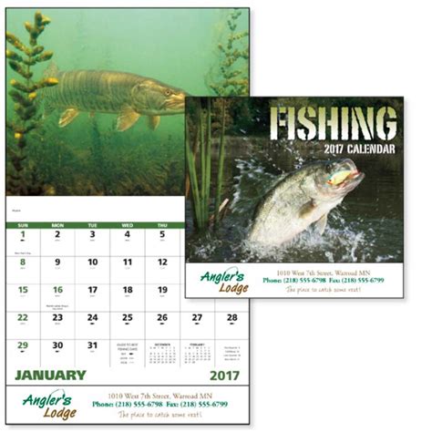 Custom Fishing Calendar With Imprint 4allpromos
