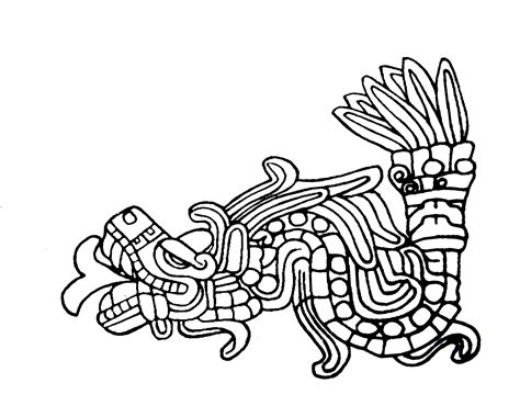 Aprende a dibujar la piramide maya kukulkán en chichen itzá Quetzalcoatl Para Colorear