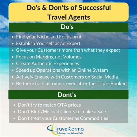 Dos And Donts Of Successful Travel Agents Travel Agent Travel