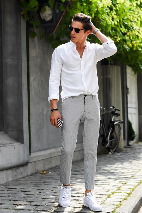 White Sneakers Men Mens Summer Outfits Mens Casual Dress Outfits