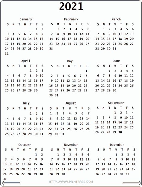 All calendars print in landscape mode (vs. 2021 Calendar Printable