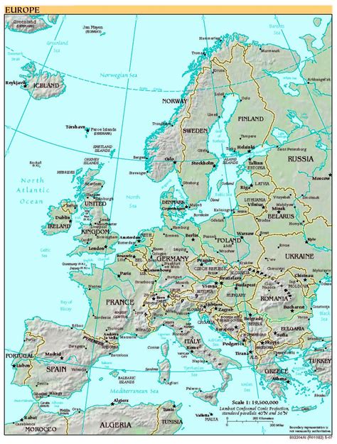 Free High Resolution Map Of Europe