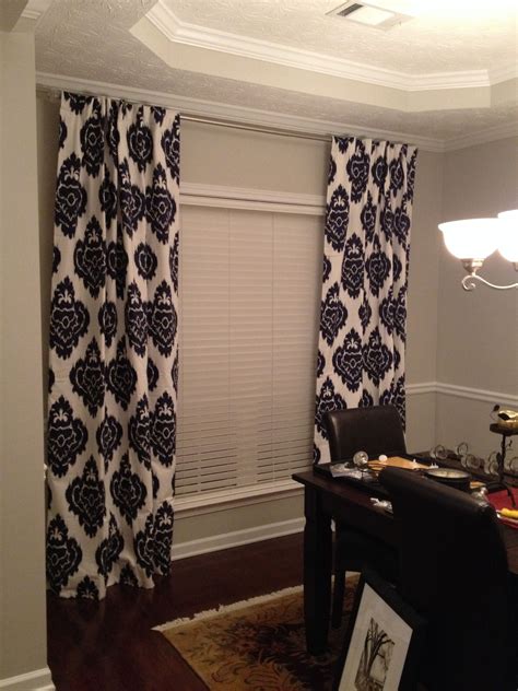 Buy navi window & door curtain eyelet 46 width ikat set of 2 from our exclusive curtain designs with stylish curtains for living room. Navy blue ikat curtains and Sherwin Williams repose gray ...