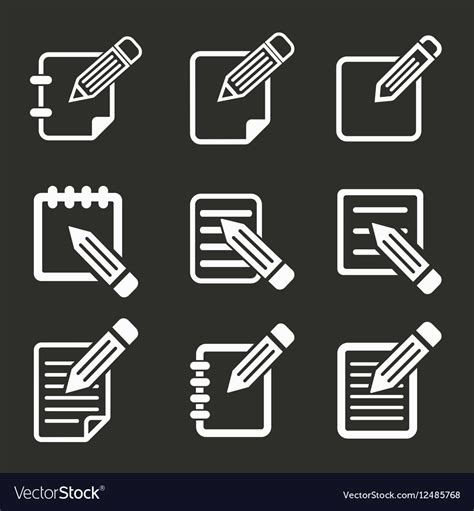 Notepad Icon Set Royalty Free Vector Image Vectorstock