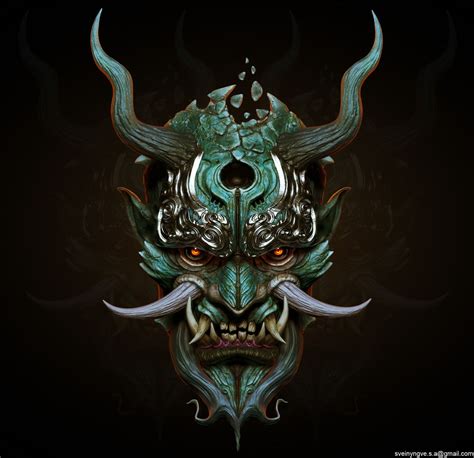 Gehe Zur Rennstrecke Geschmolzen Kurzes Leben Demon Mask Art Petroleum Glanz Auf Und Ab Gehen