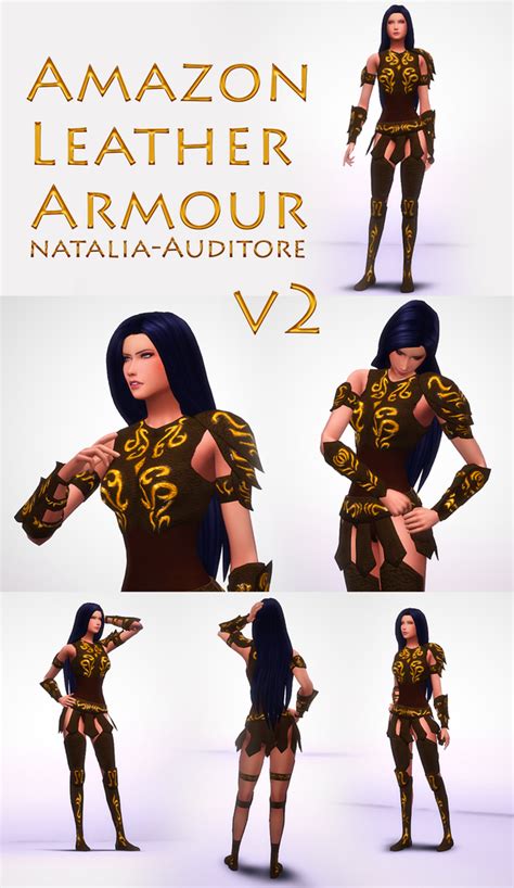 Amazon Leather Armour 2 Natalia Auditore On Patreon Sims 4 Fantasy