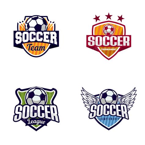 Set Of Soccer Football Badge Logo Design Templates Template Download On