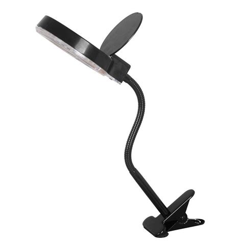 Alsy 20 In Black Led Magnifying Clip Lamp 18906 001 The Home Depot