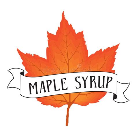Orange Gradient Maple Leaf With A White Ribbon Flowing In Front With
