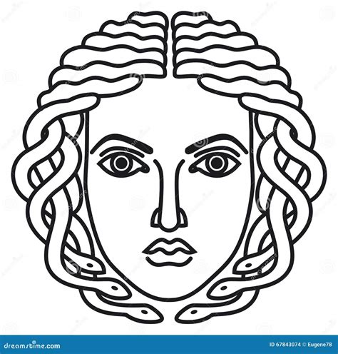 Gorgon Stock Vector Illustration Of Emblem Head Hairstyle 67843074