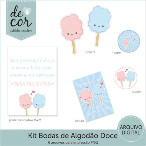 Kit Digital Bodas De Algodão Doce Elo7 Produtos Especiais
