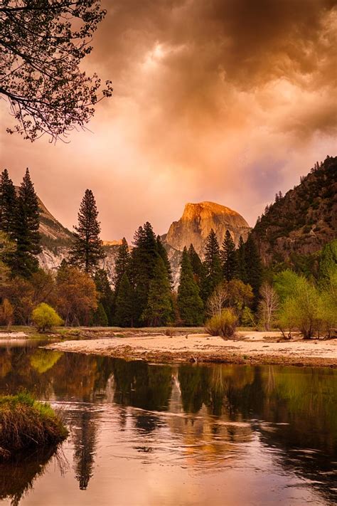 Sunset T Storm Yosemite National Park California Usa
