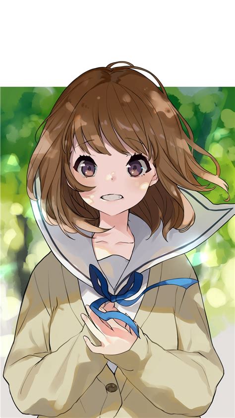 Download 2160x3840 Wallpaper Cute Anime Girl Minimal