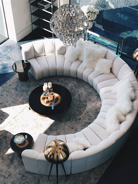 Curved Modular Sofa Eichholtz Lando Luxury Living Room Modular