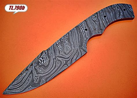 Damascus Custom Handmade Full Tang Hunting Knife Blank Blade