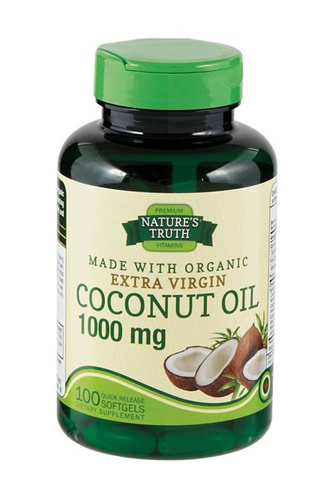 nature s truth organic extra virgin coconut oil softgels 1 000 mg
