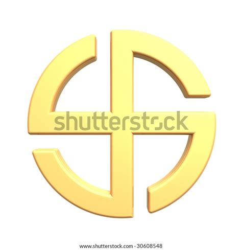 Gold Sun Cross Symbol Broken Crossed Stock Illustration 30608548