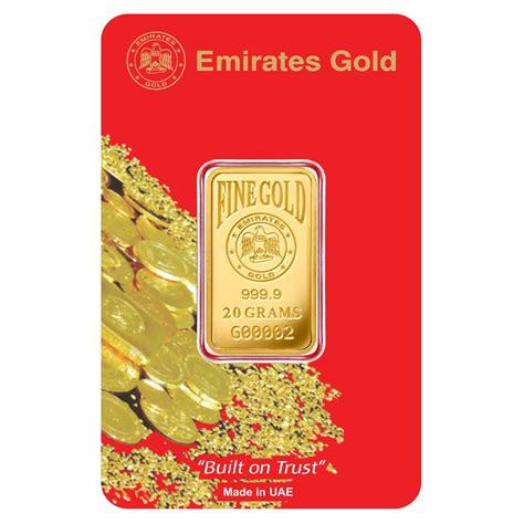 20 Gram Gold Bar In Certified Blister Emirates Gold Gold Bullion Co