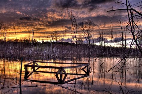 Wallpaper Reflection Water Sky Wetland Sunrise Sunset Morning