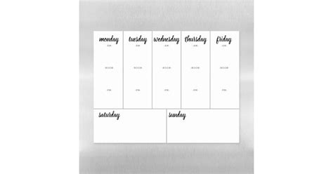 Planner Blank Weekly Calendar AM NOON PM Magnetic Dry ...