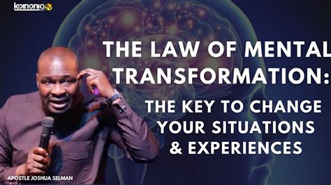 The Law Of Mental Transformation The Key To A Changed Life Apostle