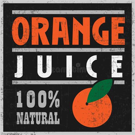 Orange Juice Retro Poster Stock Vector Illustration Of Citrus 28813370
