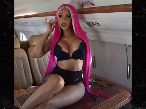 Cardi B Shares Racy Lingerie Pic In Pink Wig On Private Jet Tmz Com