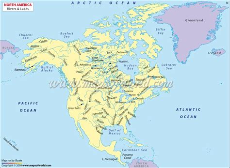 North America Rivers And Lakes Map Rivers In The World Pinterest