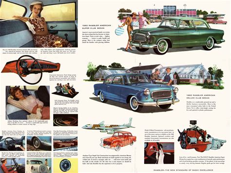 An Old Car Advertisement With People And Cars