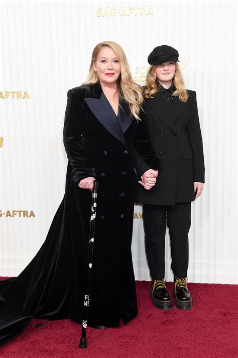 Christina Applegate Dons Tuxedo Dress At Sag Awards Red Carpet 2023