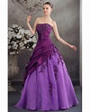 Purple Two-tone Strapless Pleated Wedding Dress with Beading #OPH1251 ...