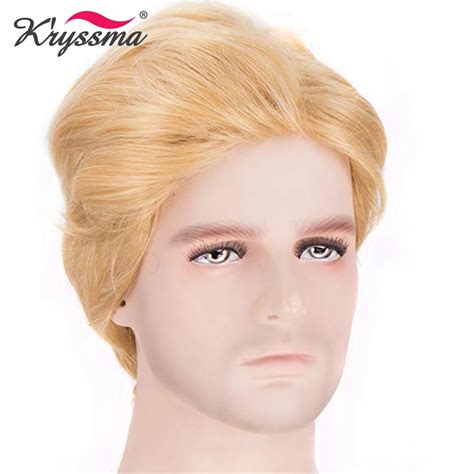 Buy Synthetic Mens Wig Blonde Short Handsome Synthetic