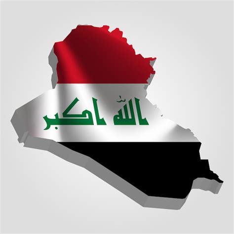 Premium Vector 3d Iraq Map With Flag