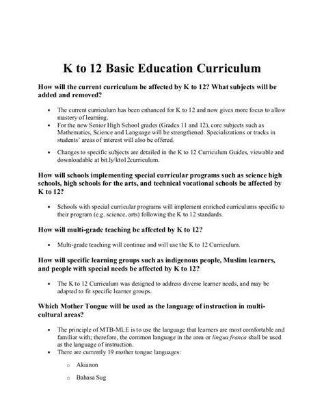 K 12 Curriculum For Basic Education To Senior Highschool Vrogue