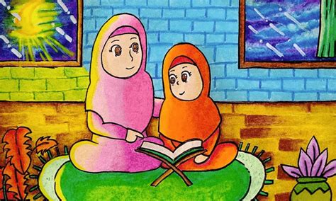Inspirasi Gambar Mewarnai Tema Ramadhan Bagus Untuk Anak