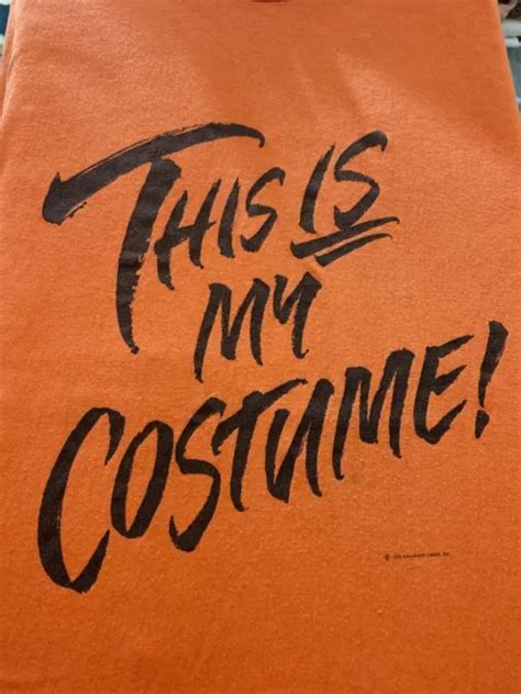 Vintage 80s “this Is My Costume” Halloween Single Stitch T Shirt Orange Xl Vtg 1499 Picclick