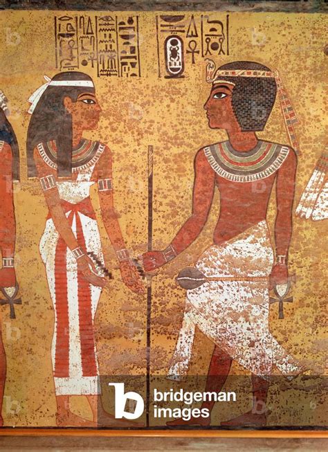 Image Of Tutankhamun C1370 1352 Bc And His Wife Ankhesenamun From His Tomb By Egyptian