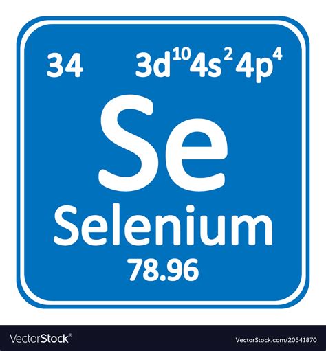 Periodic Table Element Selenium Icon Royalty Free Vector