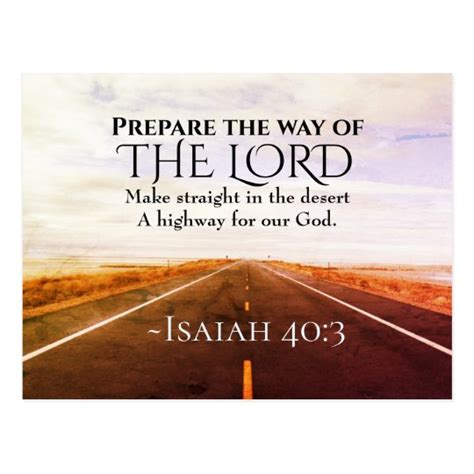 Isaiah 403 Prepare The Way Of The Lord Bible Postcard