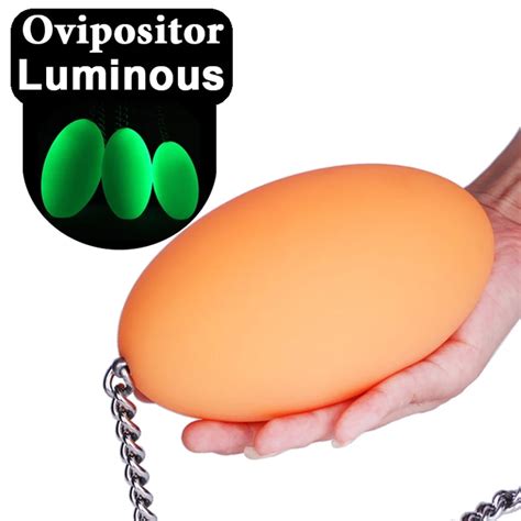 Huge Stainless Steel Chain Pull Bead Spawning Trainer Luminous Silicone Vagina Anal Ovipositor