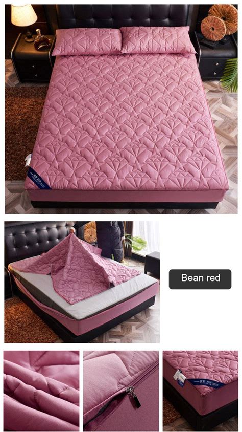 2021 Solid Zippered Mattress Cover Twin Full Queen Size Quilted Cotton Soft Dustproof Double