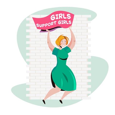Premium Vector Girl Activist Holding Poster Female Empowerment