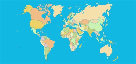 A Map Of The World With Different Colors
