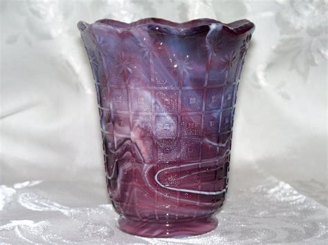 Imperial Glass Company Vintage Vase Purple Slag Glass Vintage