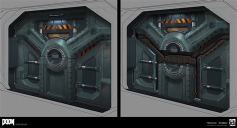 Artstation Futuristic Door Model From The Doom Game
