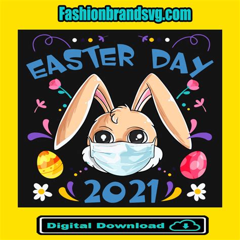 Easter Bunny Wearing Mask Easter Day Svg Rabbit Face Svg