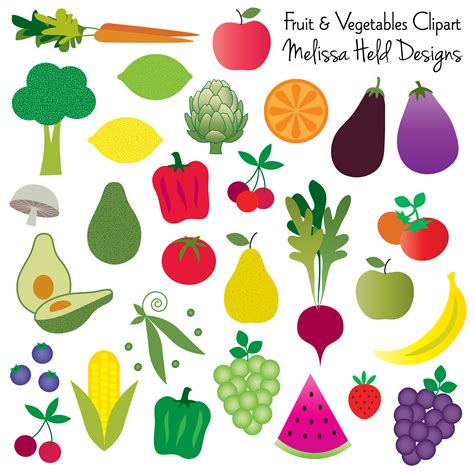Fruit And Vegetables Clipart Fruits And Vegetables Pictures