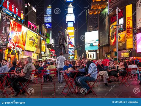 New York Broadway Time Square By Night Editorial Image Image Of