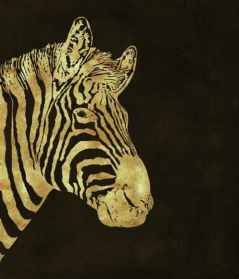 Golden Zebra Digital Art By Tina Lavoie