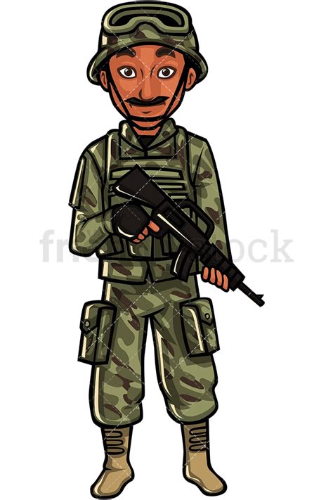 Indian Soldier Cartoon Vector Clipart Friendlystock